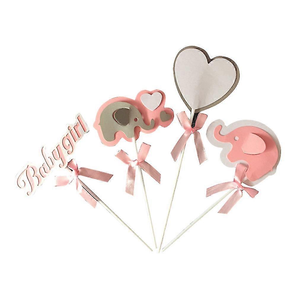 40pcs Cake Topper Baby Elephant Decorative Cake Insert Cake Topper Cupcake Picks Party Supplies For Party