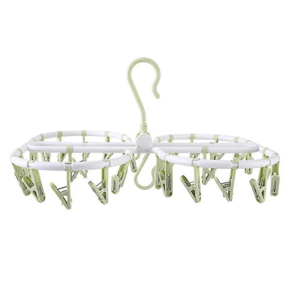 Plastic Drying Rack, Folding With 32 Clips For Underwear Socks Multi-purpose Drying Rack