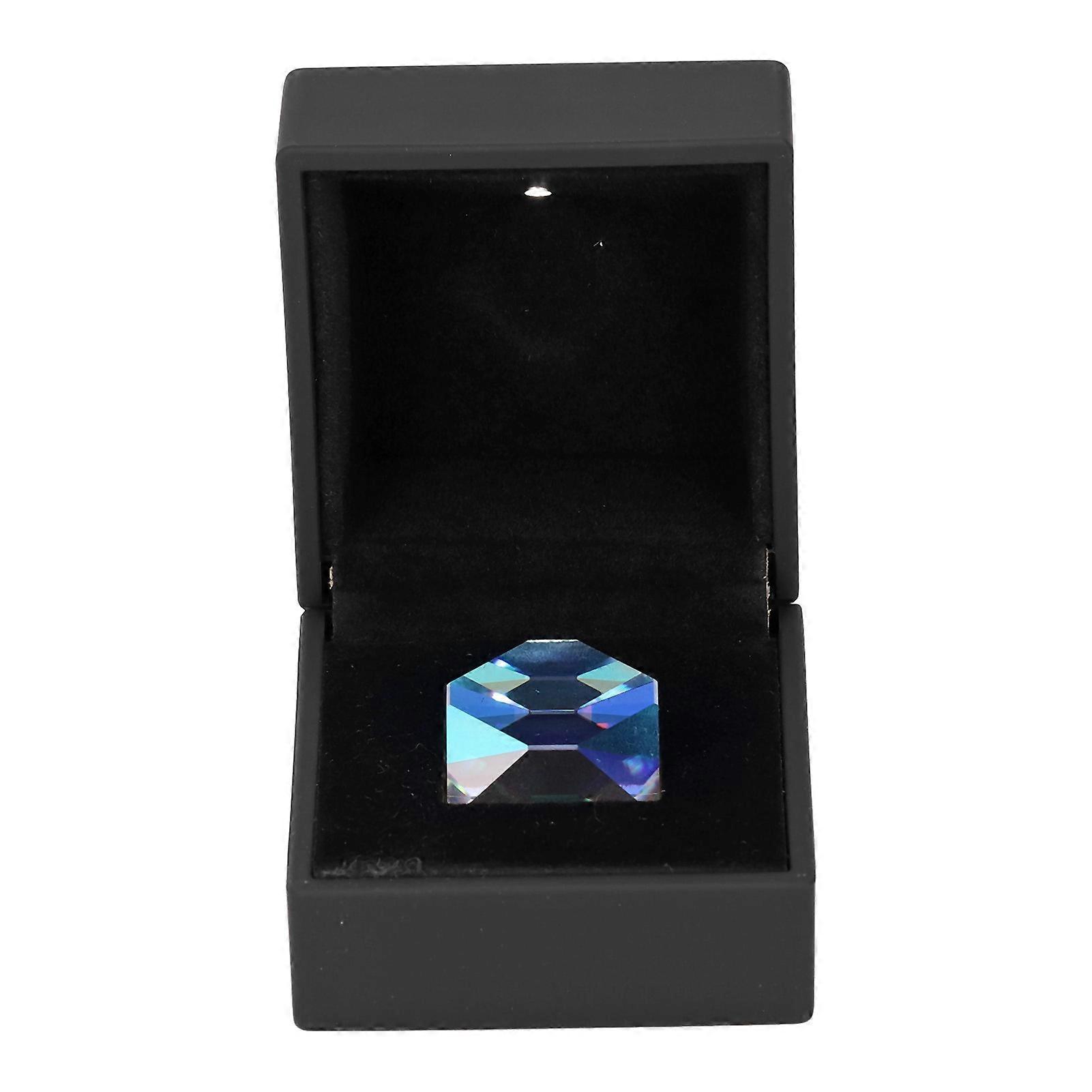 Color Cube Prism 9.8x9.8x9.8in RGB Dispersion Color Crystal Faceted Optical Prism for Physics Photography Desktop Decor