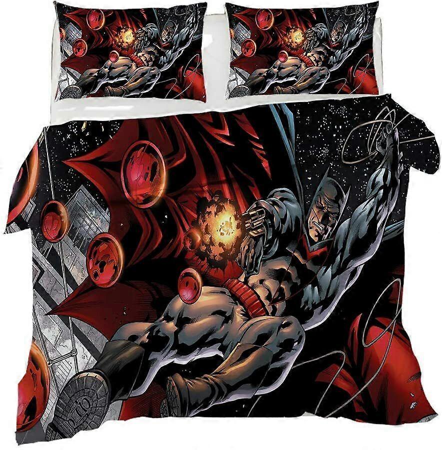 v5342 Lakens Superheld Batman Design Gedrukt Beddengoed Set 3 stuks Dekbedovertrek Kussensloop SIZE Lakens IU5342