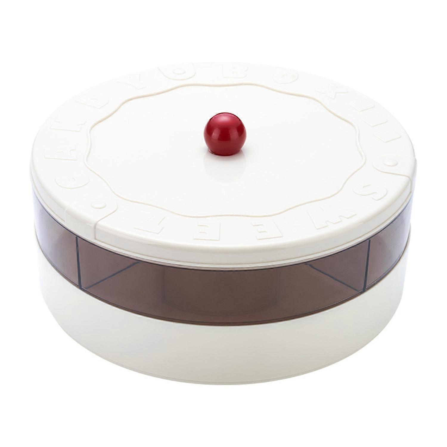 Dried Fruit Box with Lid Airtight Double-Layered Compartment Snack Container Food Storage Organizer