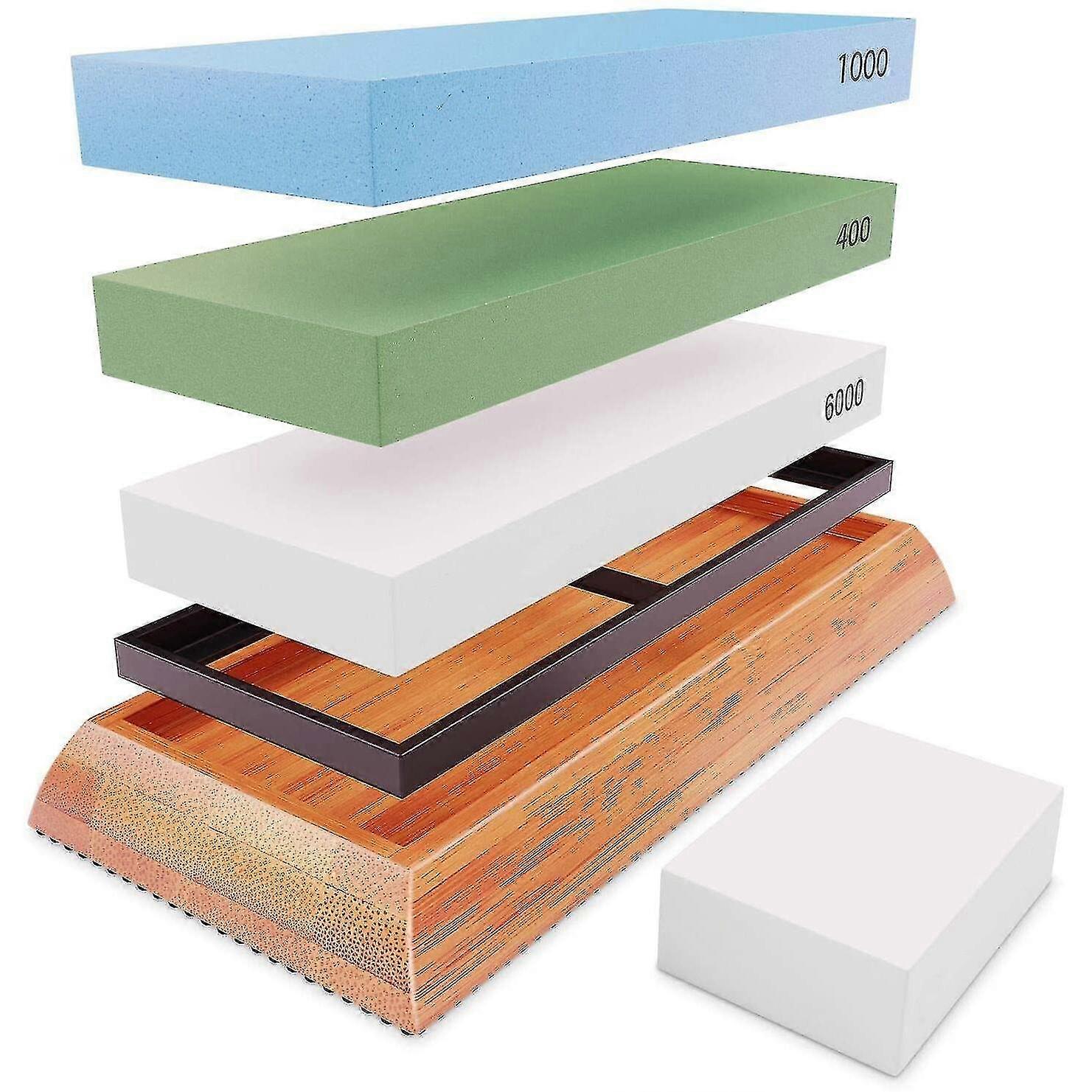 Extra Large Sharpening Stone Set-Grits 400/1000/6000 Waterstone