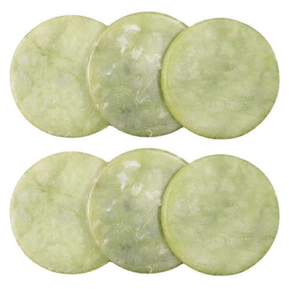 6pcs Round Jade Stone Fake Eye Lash Bases Stands