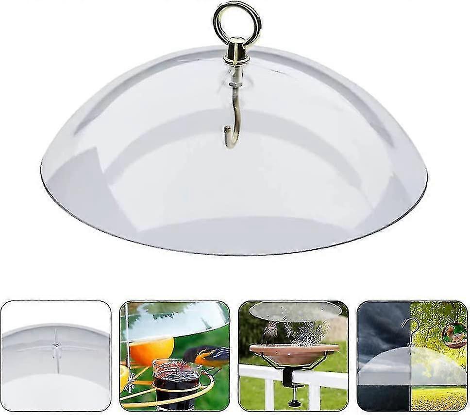 Squirrel Baffle For Bird Feeders Pole, Bird Feeders Protective Cover, Clear Large Weather Guard Protective Dome
