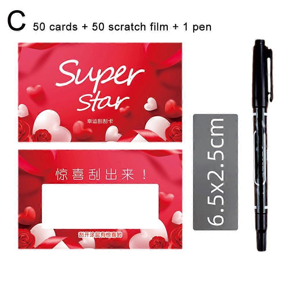 50Pcs Cute Scratch Cards Creative DIY Lucky Scratch Cards