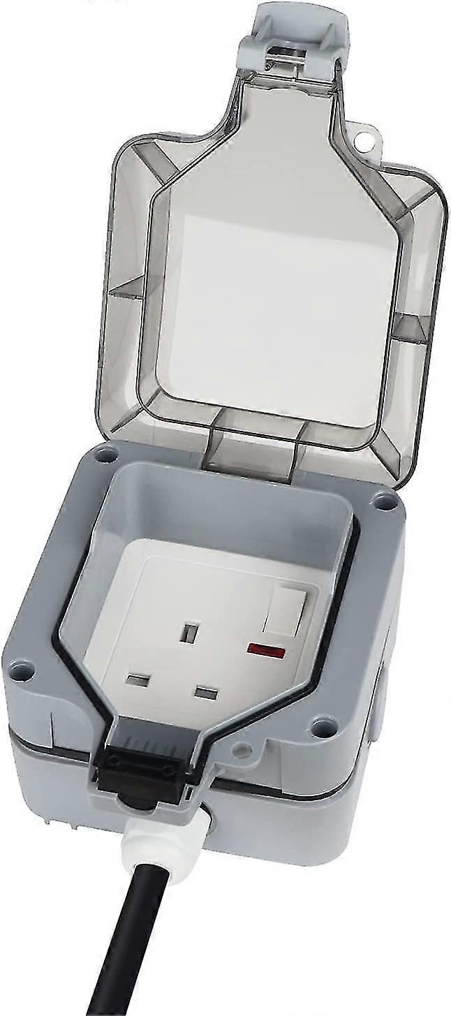 Single Outdoor Waterproof Switched Socket, Ip66 Wall Electrical Outlets And Wall Plug Socket Box1pcsgray