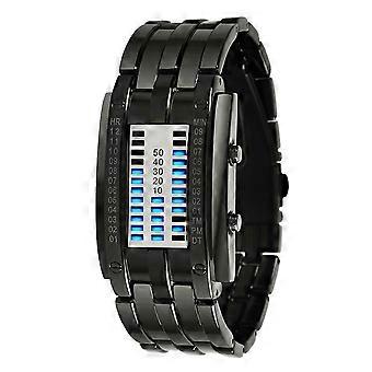 Heren Binair Horloge Casual Sport Blauwe Backlight Mode Quartz Beweging LED Digitaal Polshorloge voor Outdoor Partijen