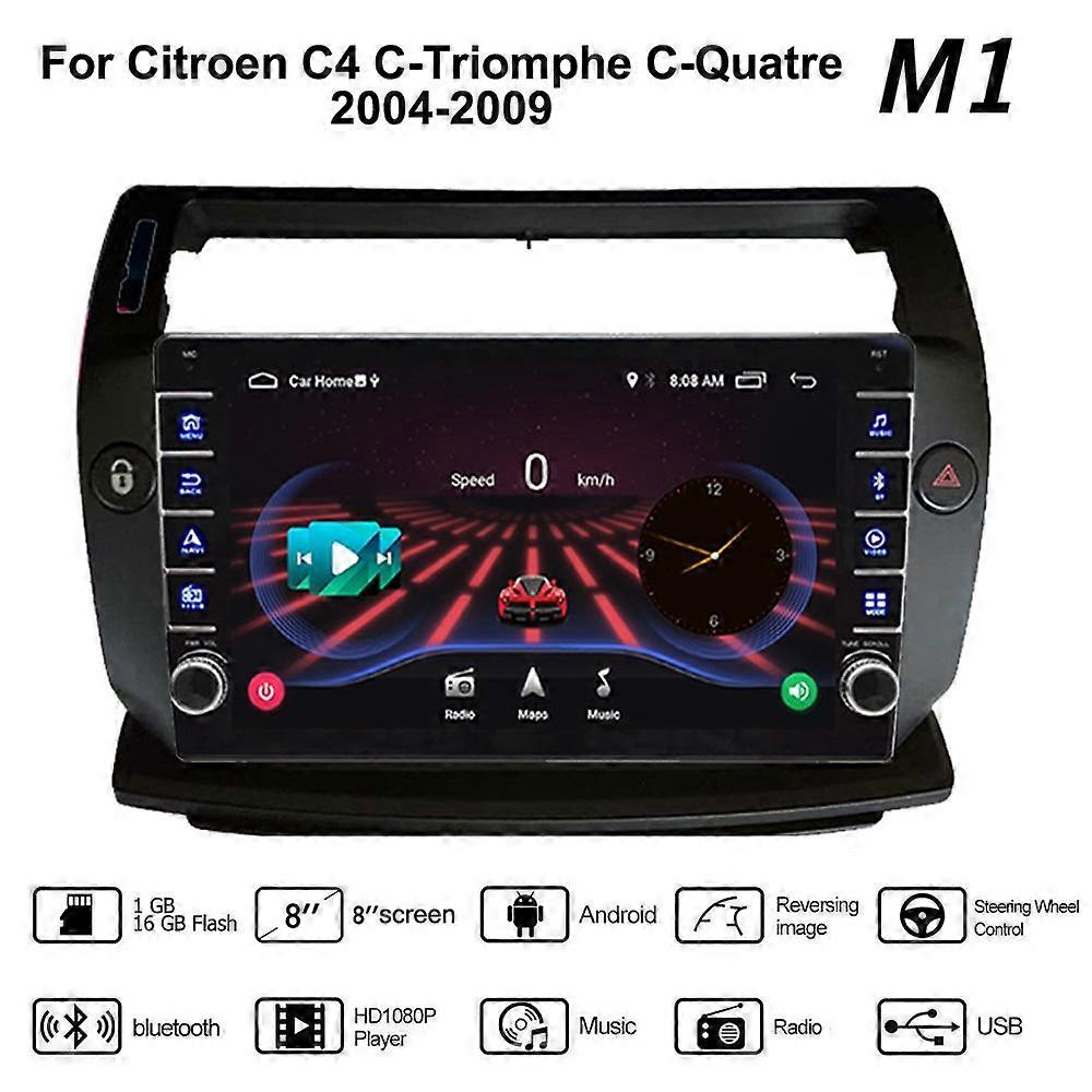 Για Citroen C4 C-Triomphe C-quatre 2004-2009 με κουμπί κουμπί κουμπί ραδιόφωνο αυτοκινήτου πολυμέσων 2Din στερεοφωνικό ήχο Android βίντεο 1+16GB