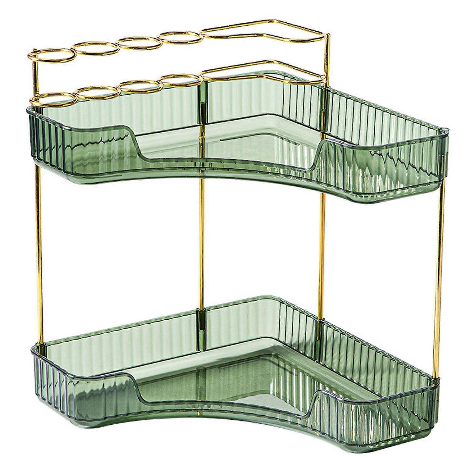 Bathroom Corner Storage Rack Double Tiers Detachable Stable Structure Sink Countertop Organizer