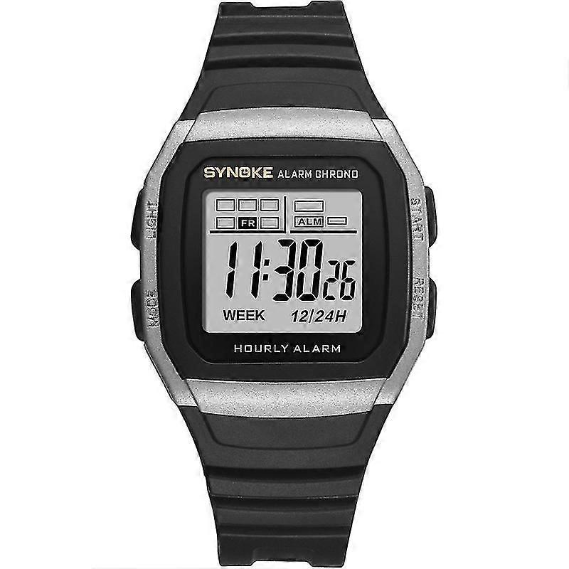 Synoke 9023b Shockproof & Waterproof Electronic Watch Silver