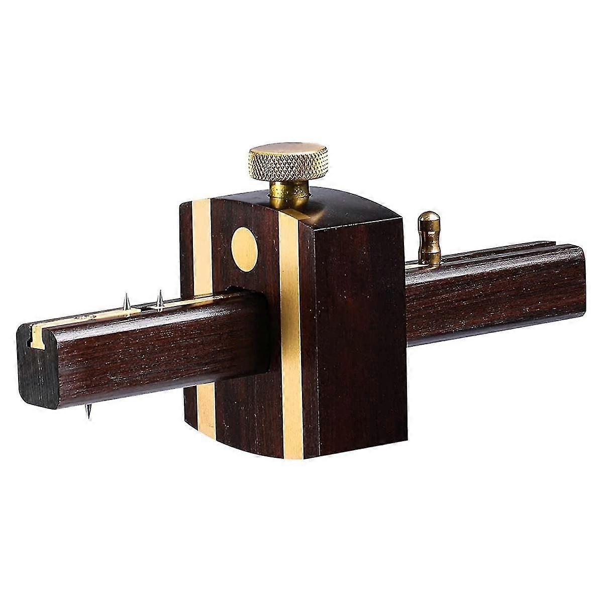 Mortise Gauge, Woodworking Scriber Marking Tool 6.4in Mortise Square Gauge, Brass Screw Type Slidin