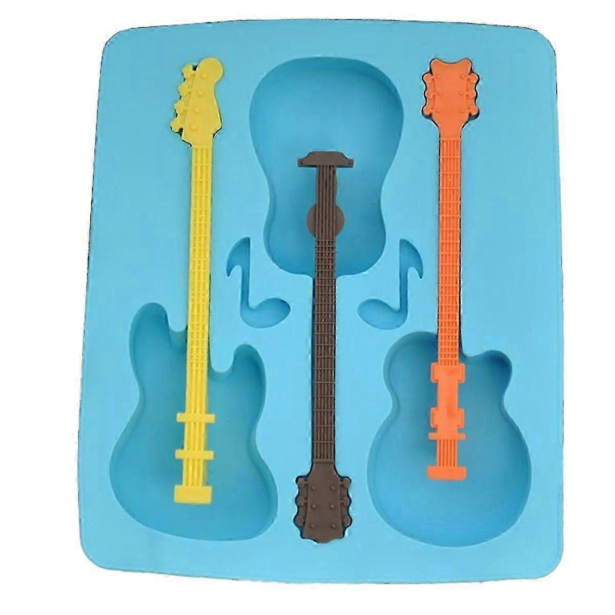 Creative Silicone Guitar Ice Cube Mold, 3 Lattice Design, 1pc