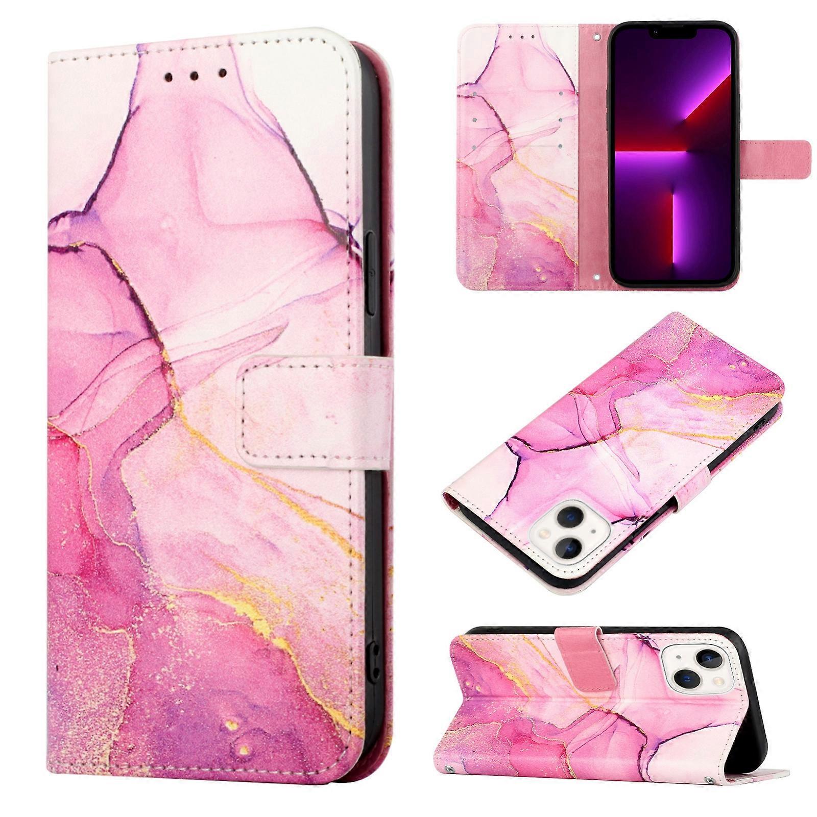 For iPhone 13 PT003 Marble Pattern Flip Leather Phone Case