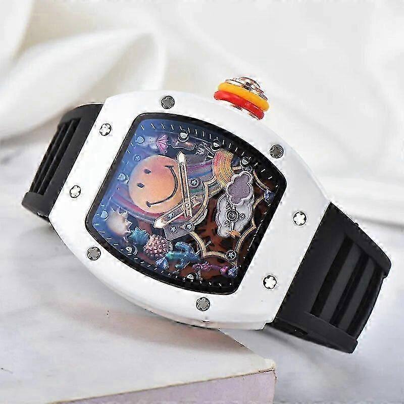 Top Deluxe Deluxe Rm Keramisk Smil Trend 3 Pin Funktion Automatisk Aaa Quartz Unisex Ur
