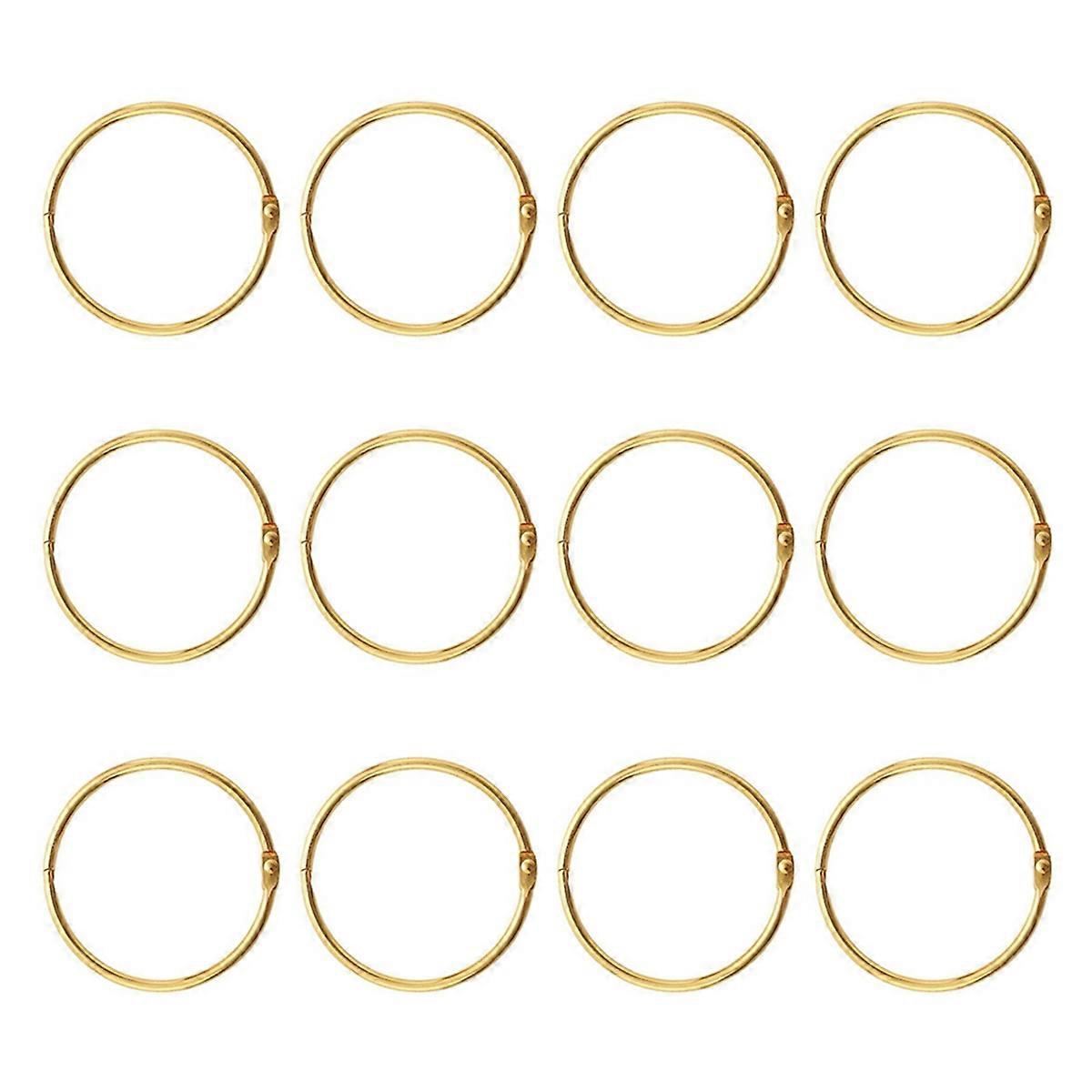 Shower Curtain Rings, Hooks Shower Curtain Rings Rust Proof, Anti-Drop Round Shower Rings for Curtain,Gold