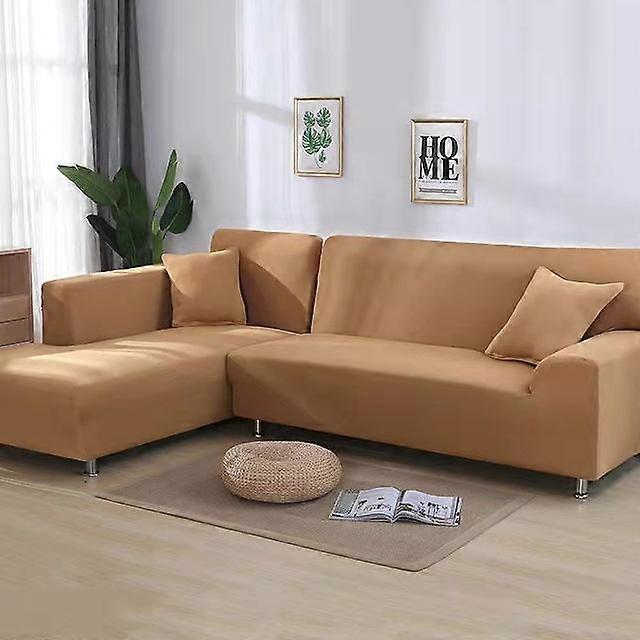 Solid Color Sofa Cover Stretch Milk Silk Fabric Couch Covers For Living Room Sectional Corner Settee Slipcovers