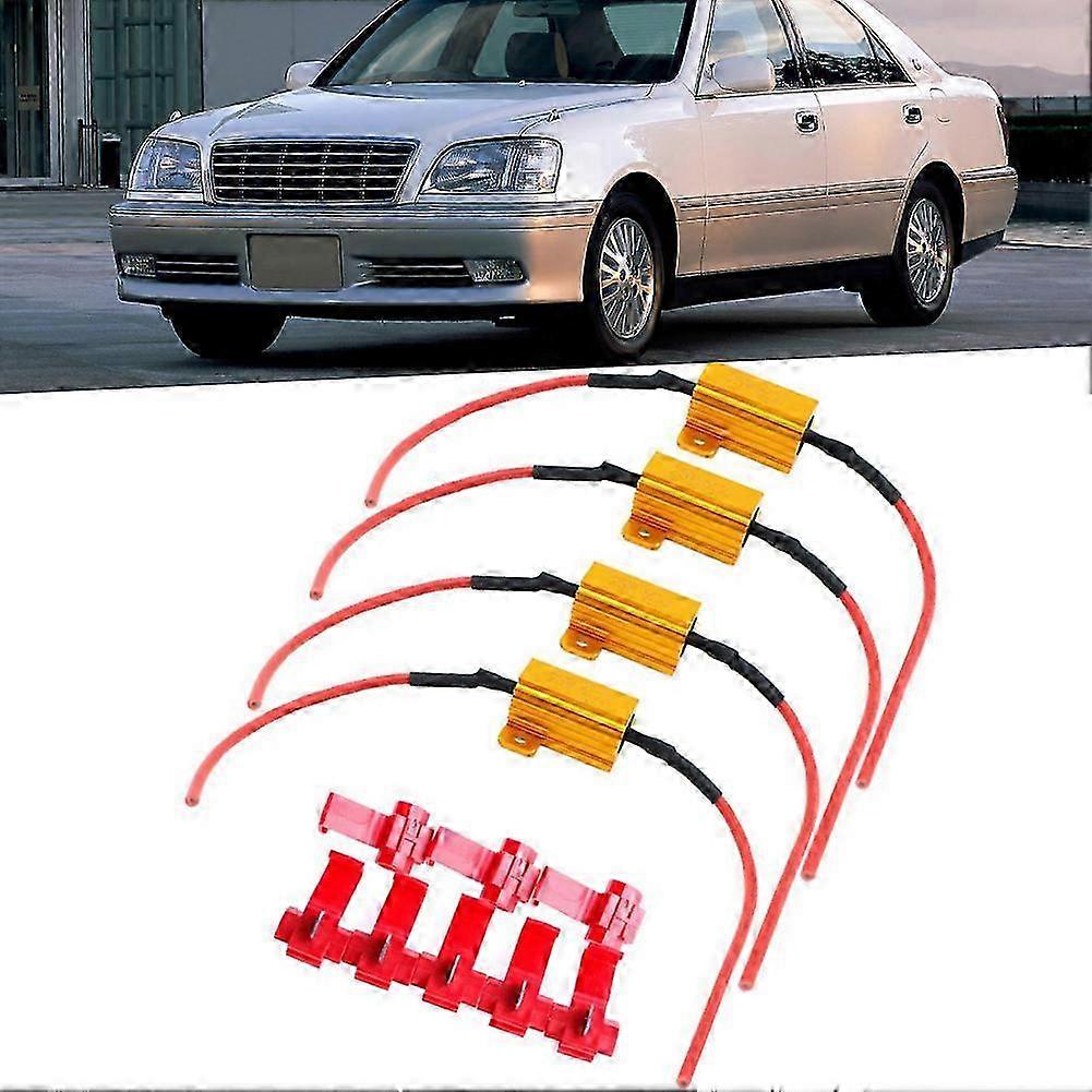 2-Piece Car Interior Load Resistor Decoders with LED Auto Lights and 25W 6ohm Resistance for Vehicles