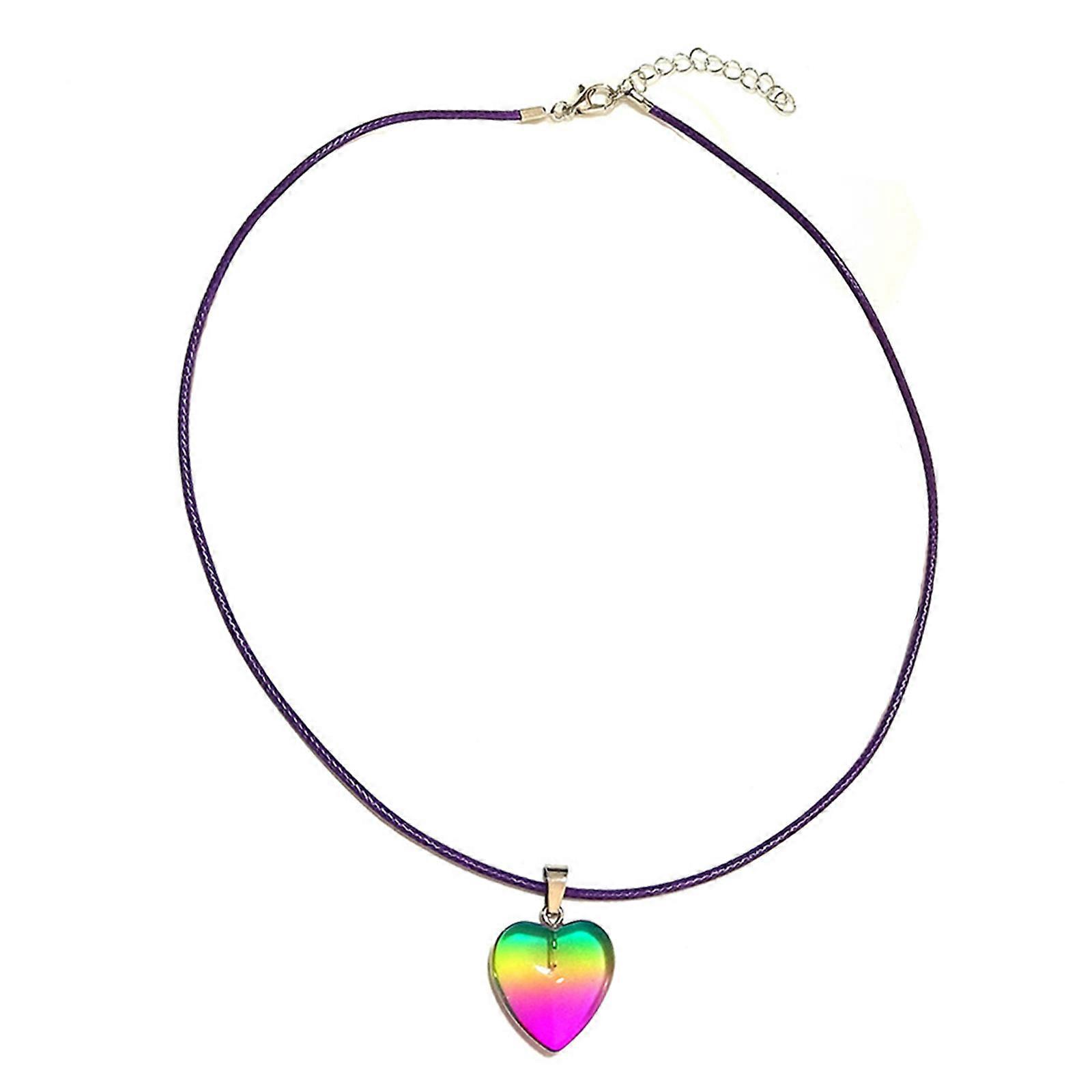 Moda Colorato Gradiente Cuore Pendente Collana Dolce Freddo Clavicola Catena Corda Regolabile Girocollo Gioielli Collo Catena