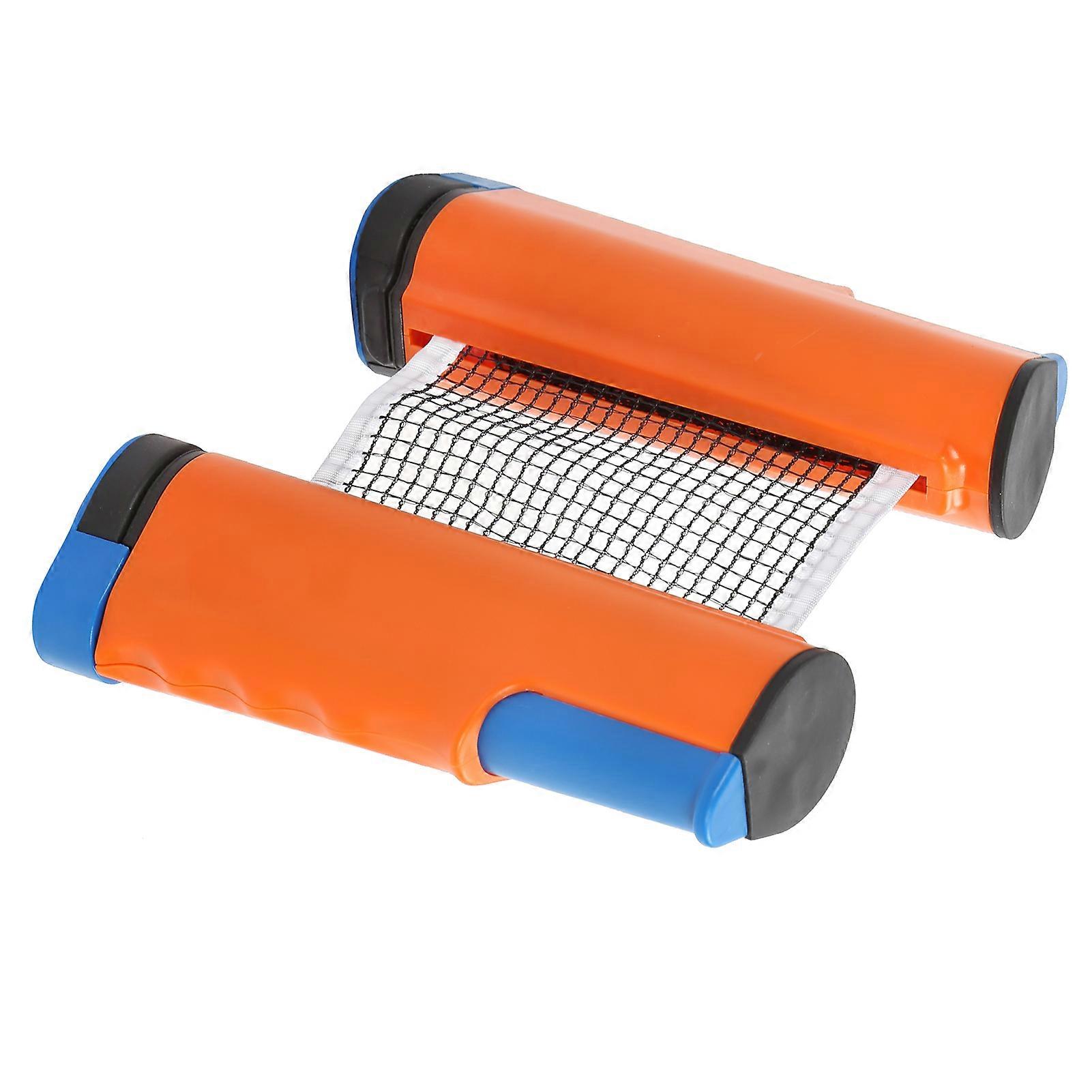 Retractable Table Tennis Net Portable Mesh Rack Orange Blue