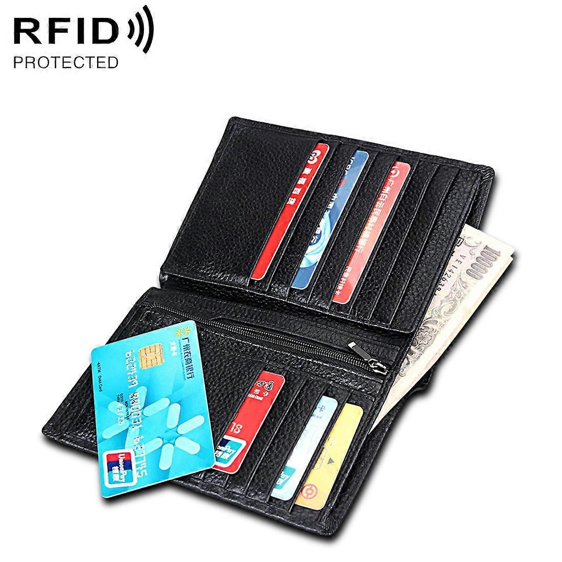 8219 Antimagnetic RFID Men Multi-functional Wallet Card Bag Passport Package
