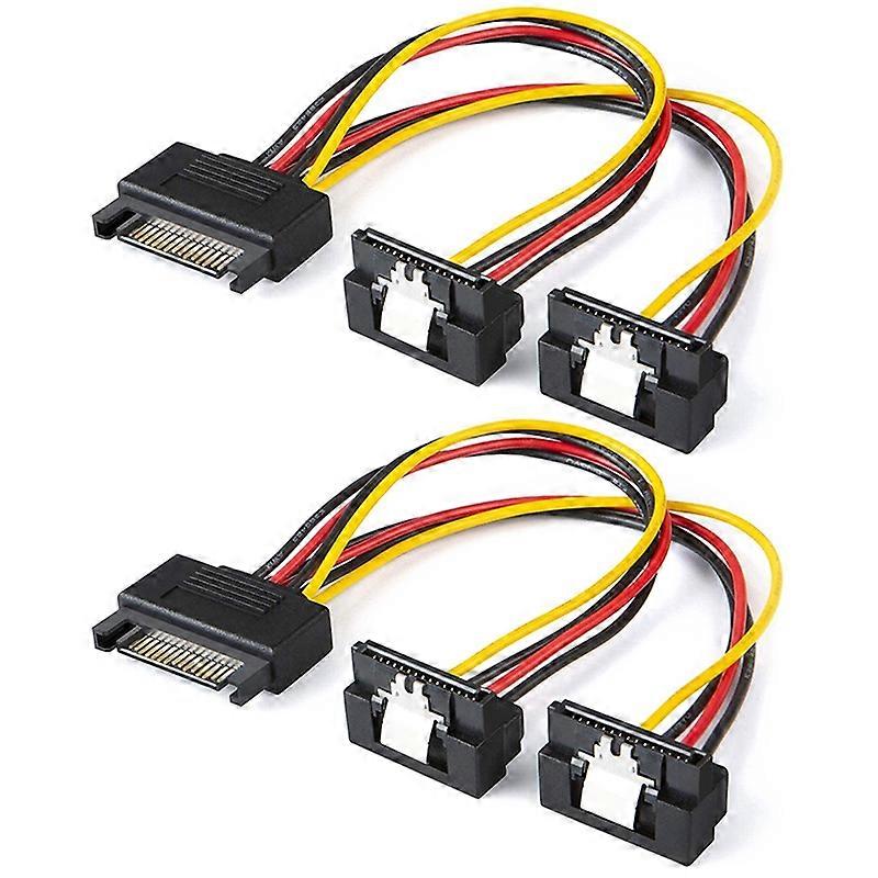 2er-Pack 8-Zoll-SATA-15-Pin-Stecker-auf-Buchse-Strom-Splitter-Kabel