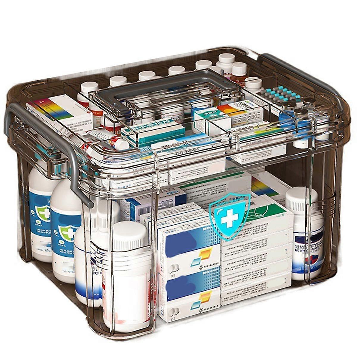 Multi-Layer Medicine Storage Box - Emergency Medical Organizer