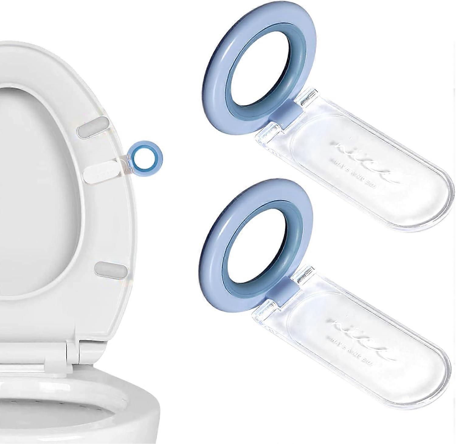 2 Pack, Blue Toilet Seat Handle, Toilet Lid Lifter, Avoid Touching Toilet Seat Handle Lifter Bathroom Accessories, More Practical, More Sanitary