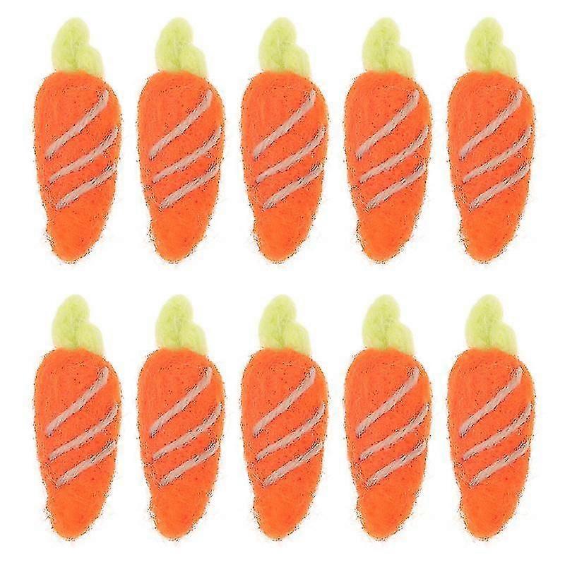 10pcs Wool Felt Carrot