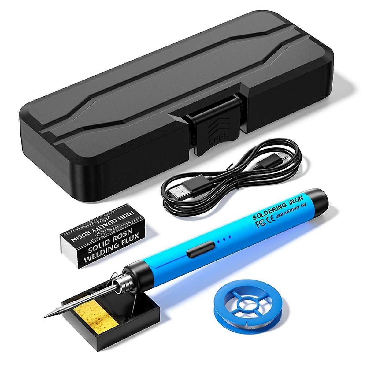 5V Micro-USB Soldering Iron Kit,with Battery Blue