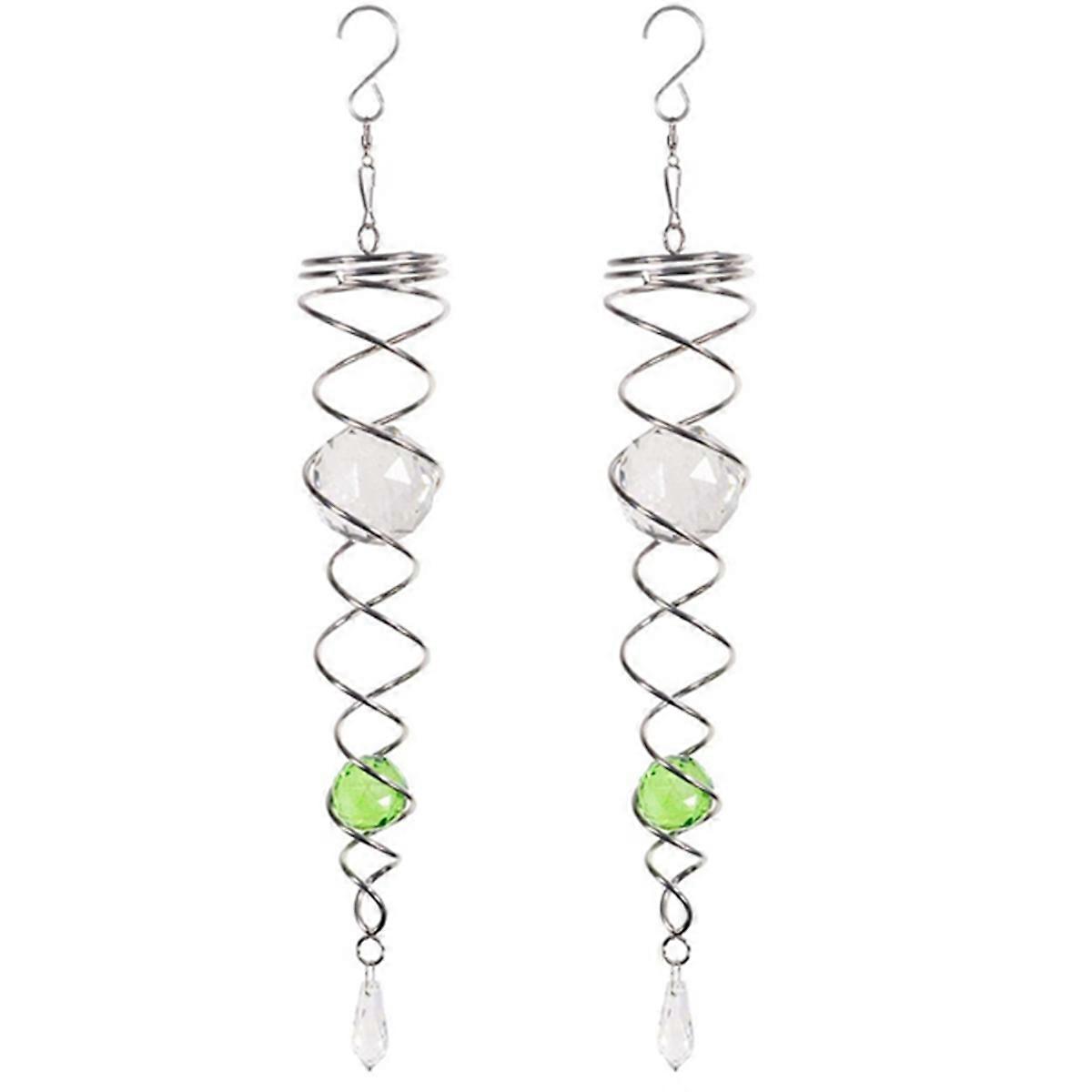 2PCS Spiral Tail Wind Spinner Stabilizer Decorative Spiral Wind Spinner Wind Spinners Sun Catcher Cr