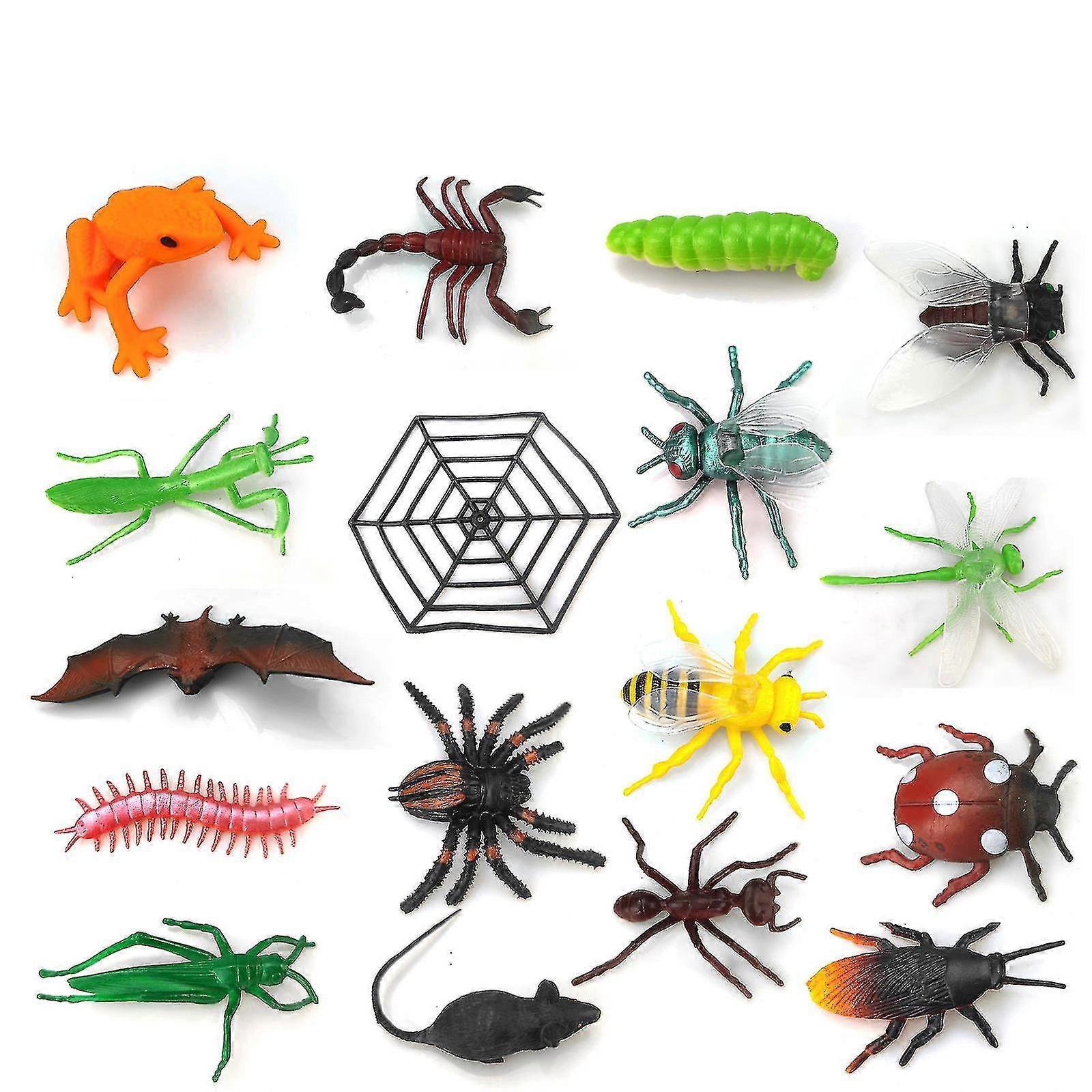 Realistic Assorted Lifelike Plastic Insect Models 12 Piece Set