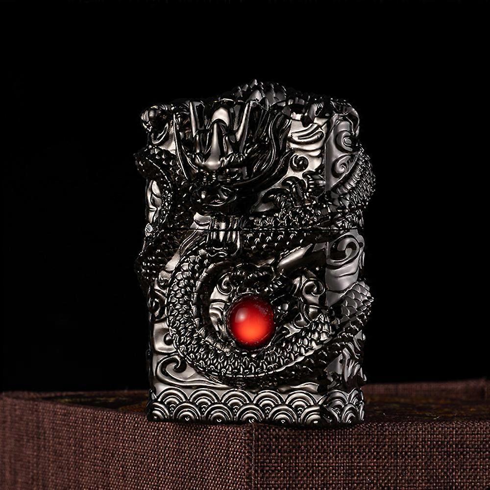 Embossed Paraffin Lighter Vintage Grinding Wheel Ignition for Camping