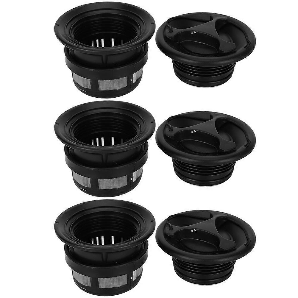 3Pcs Inflatable Tent Air Valve with Filter Mesh Accessory for Inflatable Tent Boat Kayaksblack