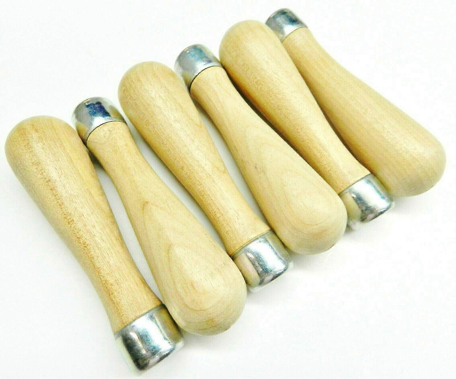 Lutz Skroo-Zon File Handles Wood #5 For 8-Inch Files, 6-Piece Self-Threading USA Made