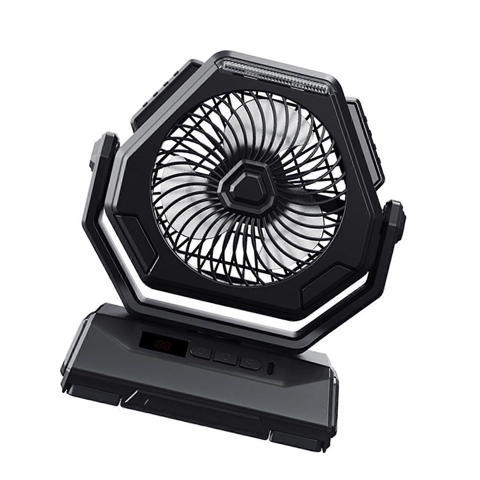 Fan Desktop Fan Rechargeable USB Fan With LED Light Quiet Hanging Cooling Fan