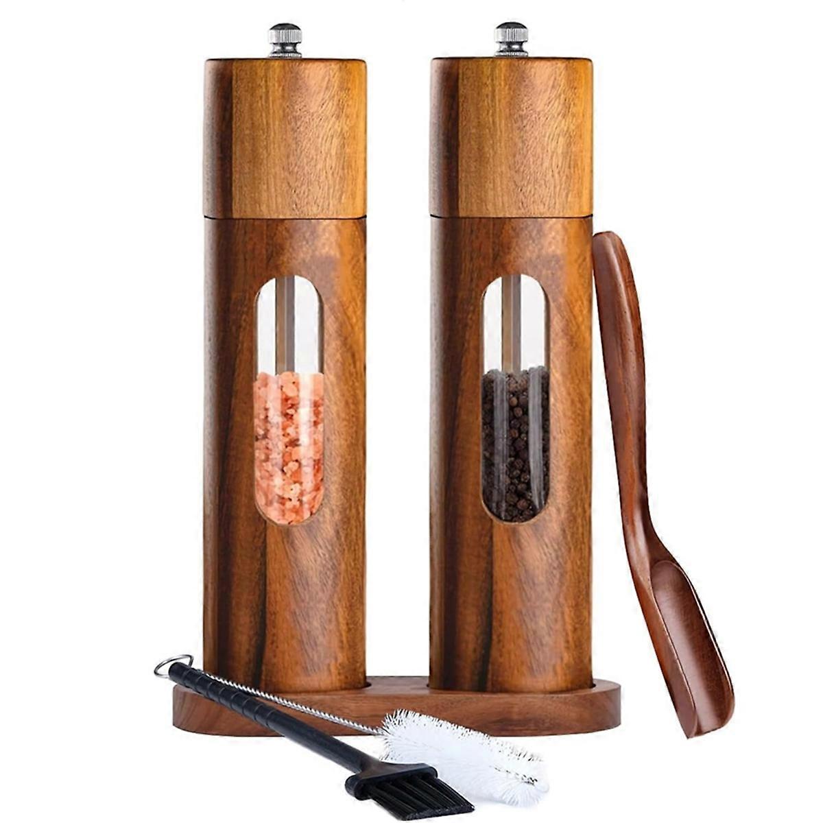 Adjustable Ceramic Salt & Pepper Mill with Manual Grinder