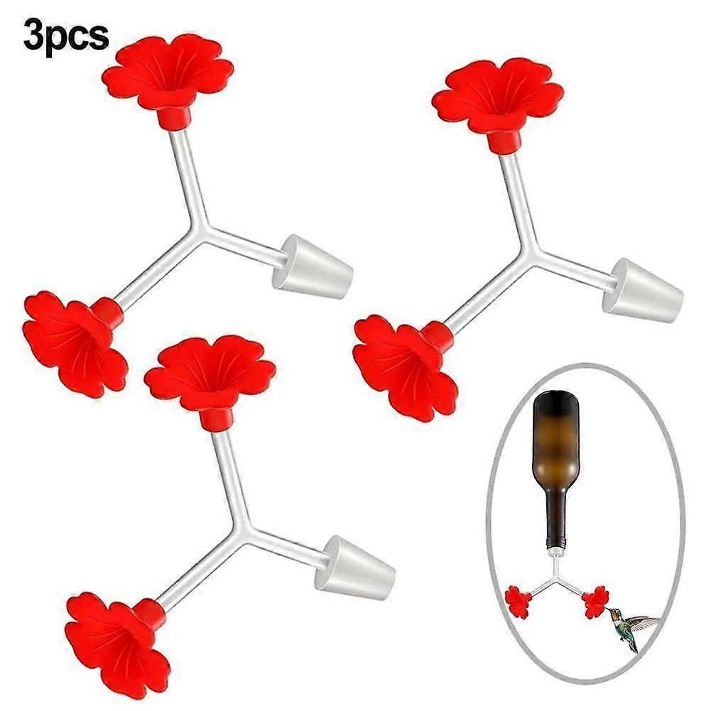 3 حزم أنابيب تغذية الطيور الطنانة بتصميم الأزهار مع بناء مقاوم للتسرب