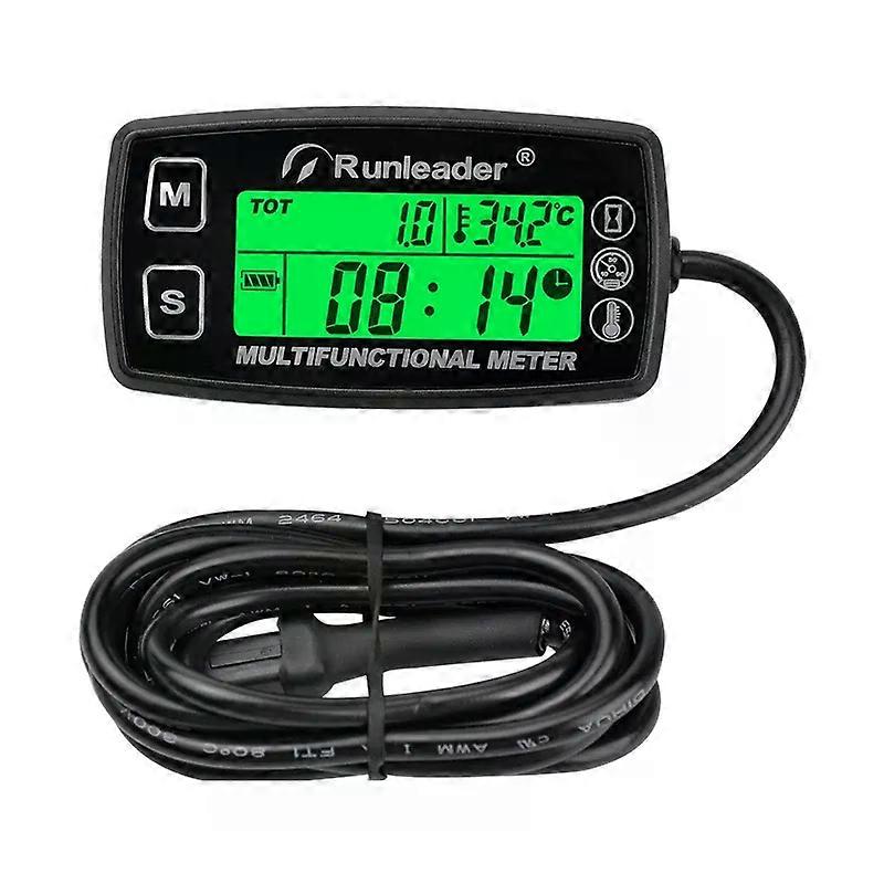 Digital Alert RPMTach Hour Meter Theomometer Temp Meter compatible for  Lawn Tractor Compressor Generator Snowmobile Marine Jet Ski Pit Bike