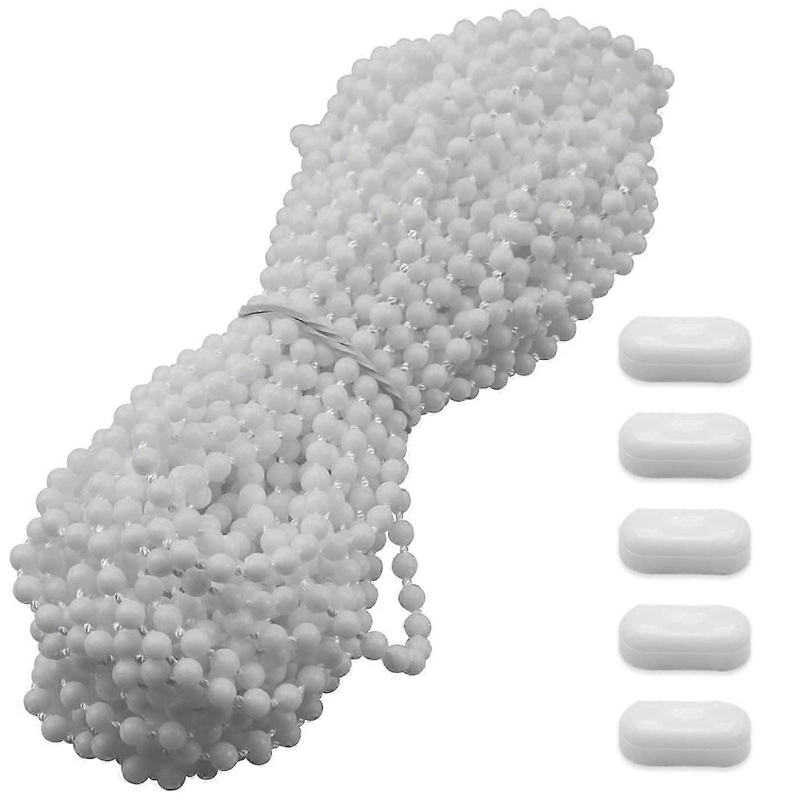 White 4.5mm Roller Blind Bead Chain Set Plastic Pull Curtain