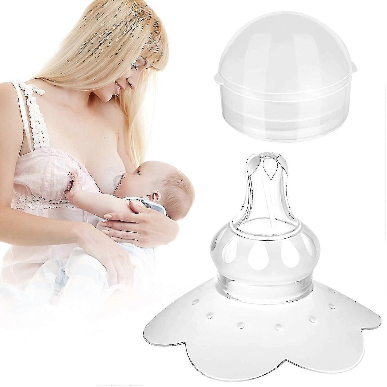 Nipple Shields For Nursing Newborn,breastfeeding Contact Nippleshield For Latch Difficulties Or Flatinverted Nipples,soft Silicone With Travel Carryi
