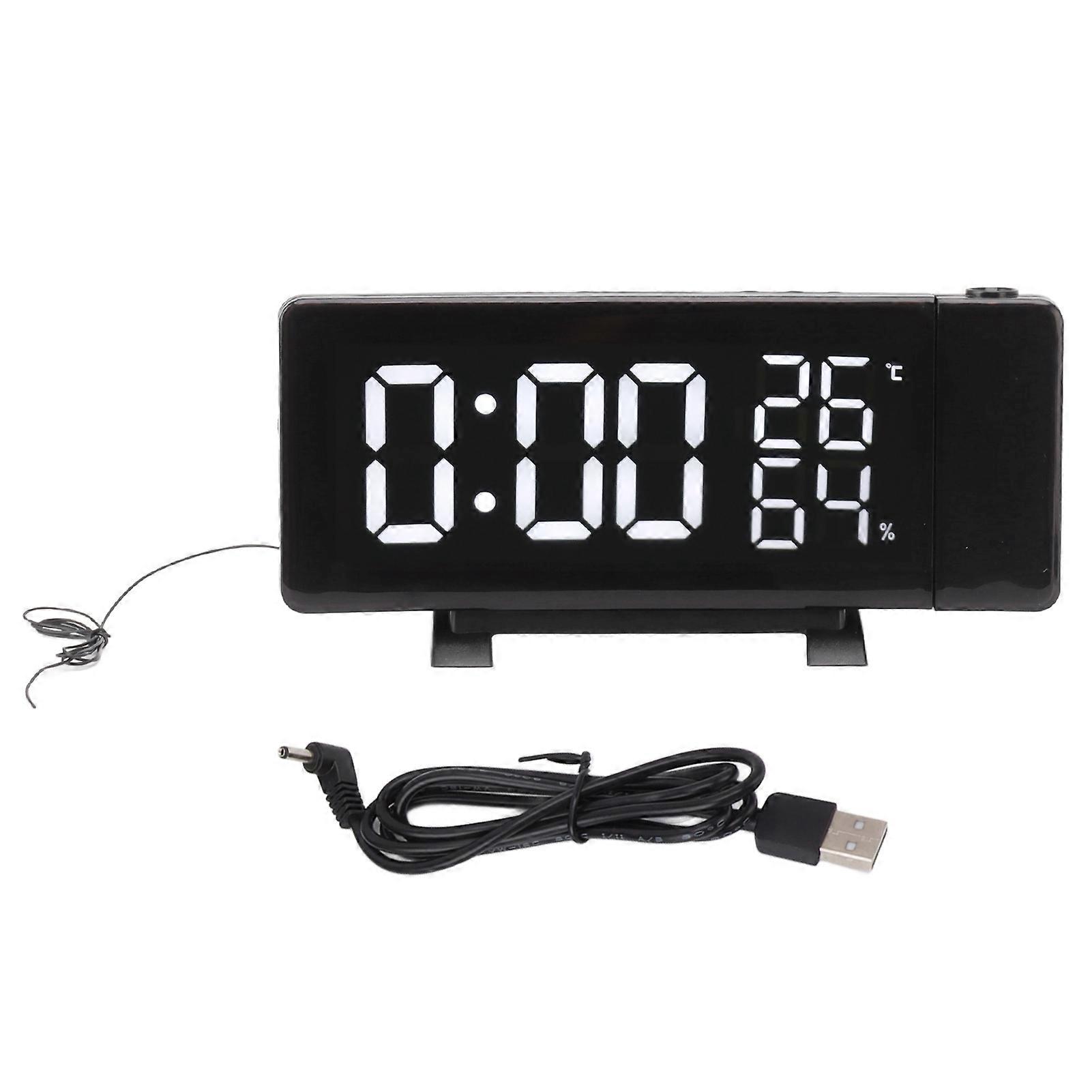 Digital Projection with FM Radio 3 Color Display Brightness Adjustable USB Multifunction LED Alarm Clock