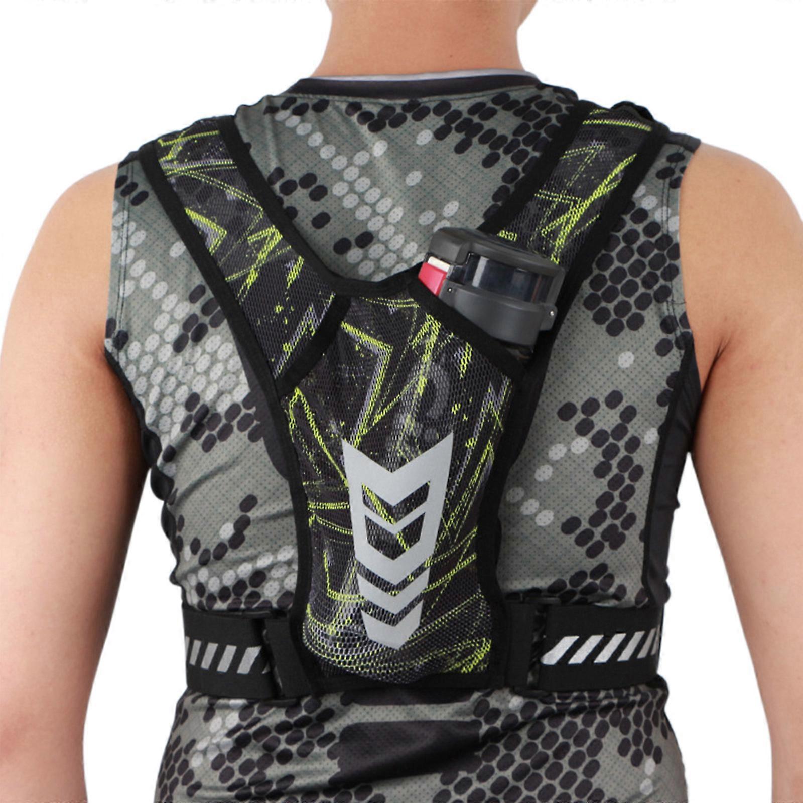 ランニングベストバッグ軽量チェストパック電話ホルダー付き反射ランニングベスト調節可能なウエストバンド男性用女性テックイエロー