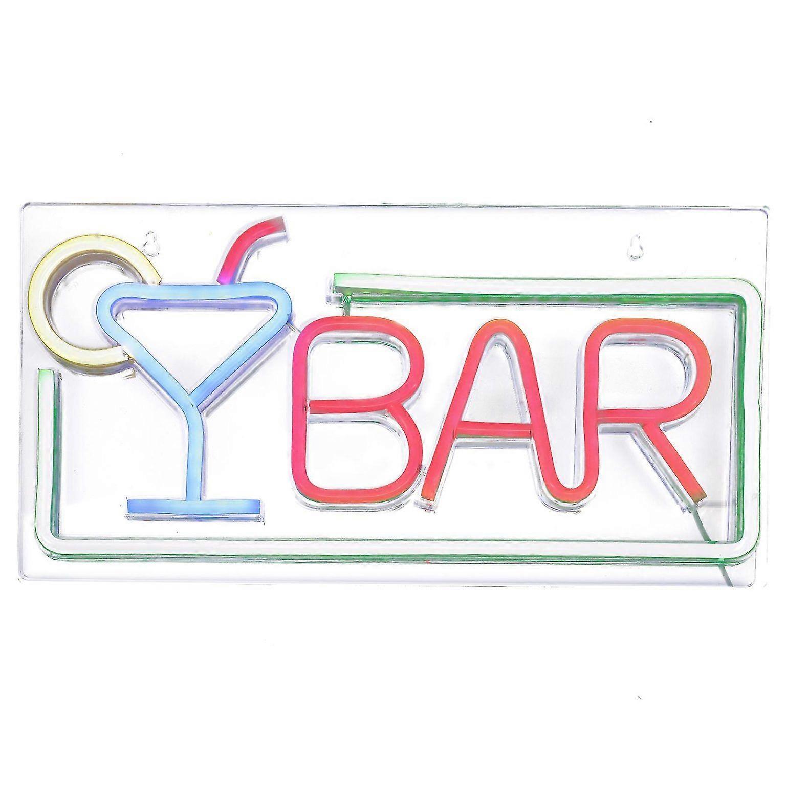 Stylish Neon Bar Sign - LED Home Bar Decor for Man Cave, Pub, or Game Room - White Acrylic Light