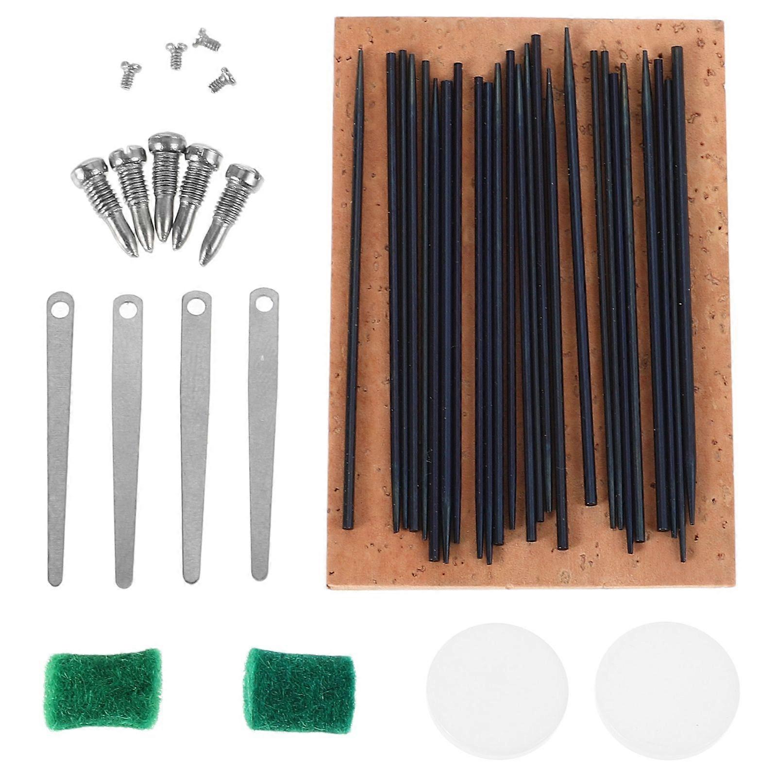 1 Sets Saxophone Repair Kit With Cork Reeds Spring Hook And Felt Pads For Wind Instrument Maintenance And Repair