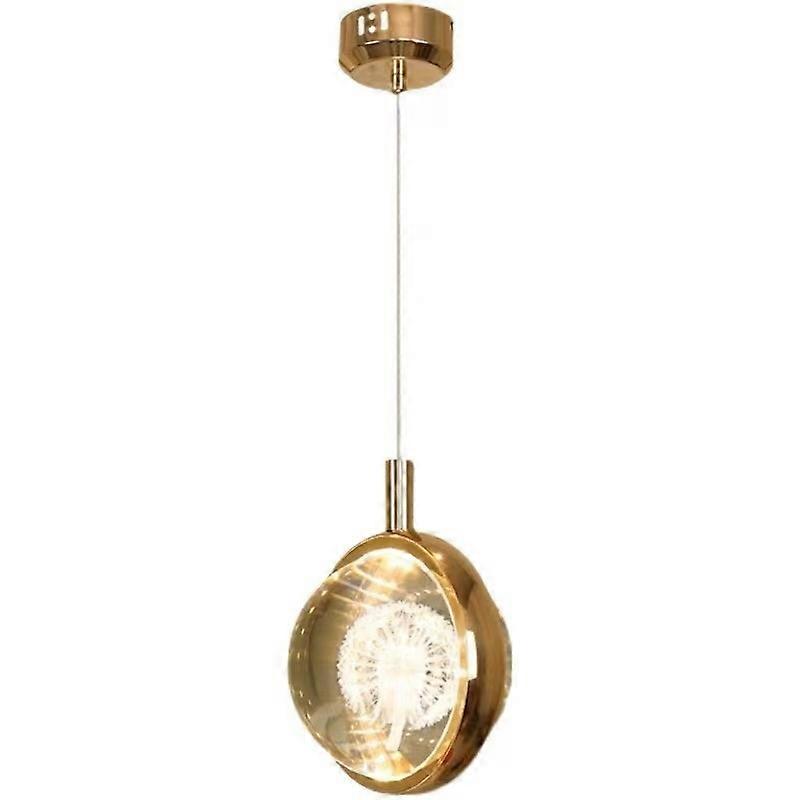 7W Dandelion Decorative Crystal Tri-Colour Variable Light Chandelier for Bedroom and Dining Table