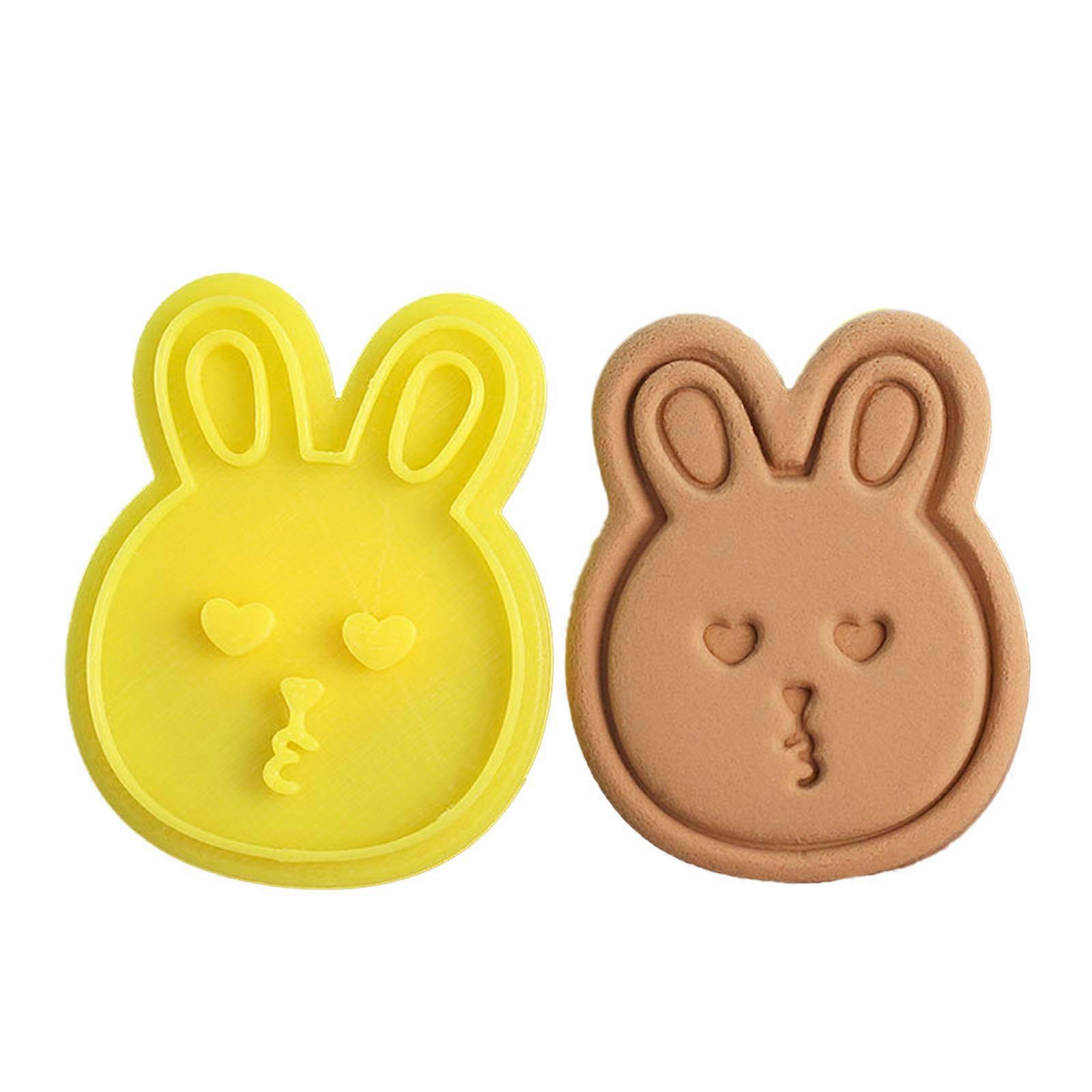 Mini 3D Cartoon Rabbit Cookie Stamps Biscuit Mold Fondant Biscuit Pastry Cookie Cutter for DIY Cake Baking Tool