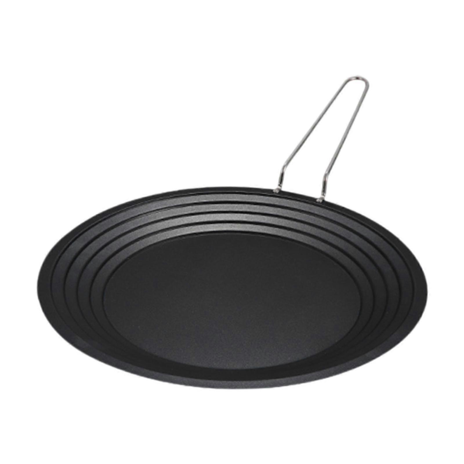Round Grill Pan Anti-scald Handle Frying Pan Multiuse Practical Grilling Skillet