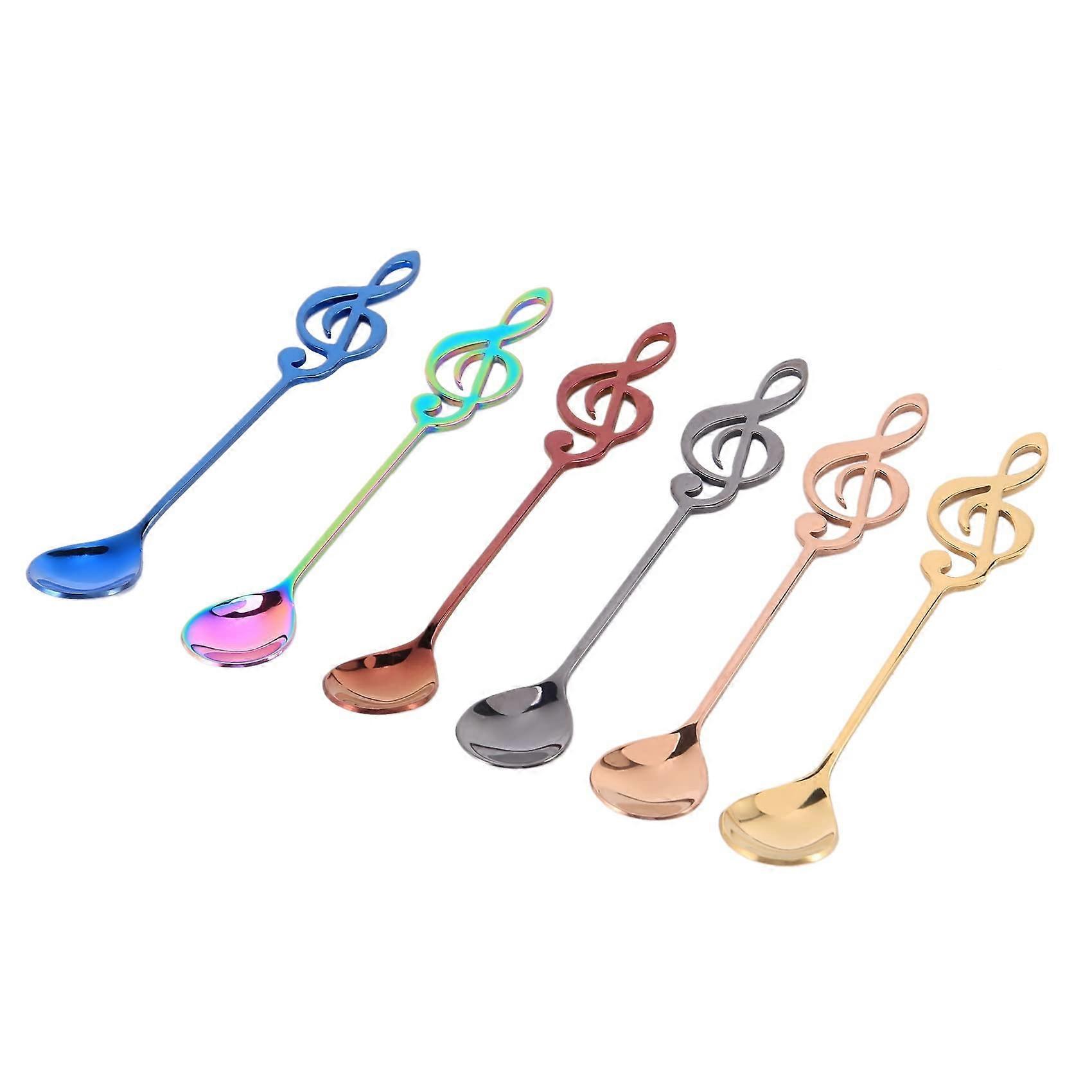 for music notes package with 6 creative and cute teaspoons in the form of a musical notation made of stainless steel 18/10