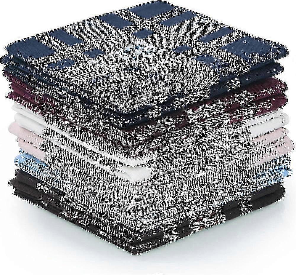 12パック綿100%ホワイトメンズポケットチーフ&ハンカチ、柔らかく通気性のある紳士のハンキー結婚式、フォーマルな機会