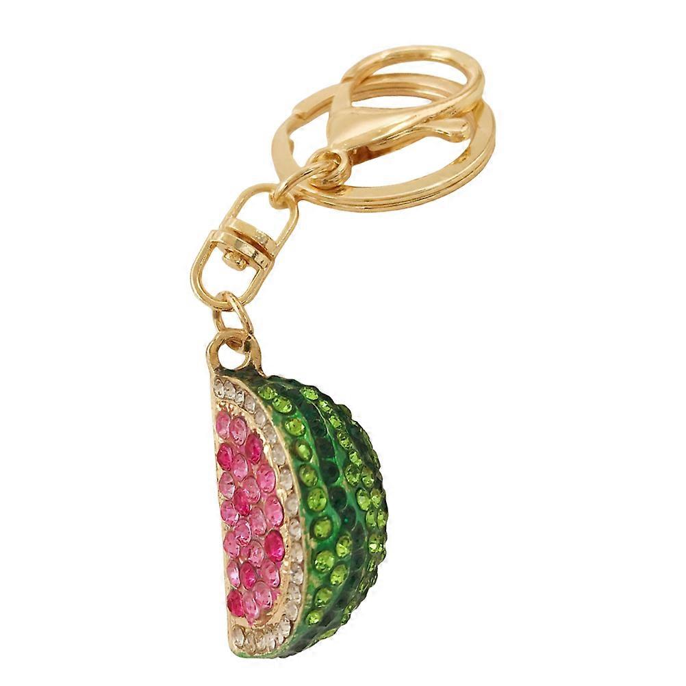 Shiny Rhinestone Watermelon Keychain Pendant Cute Fruit Charm for Bags, Compact Key Ring Decor, Stylish and Versatile Key Accessory for